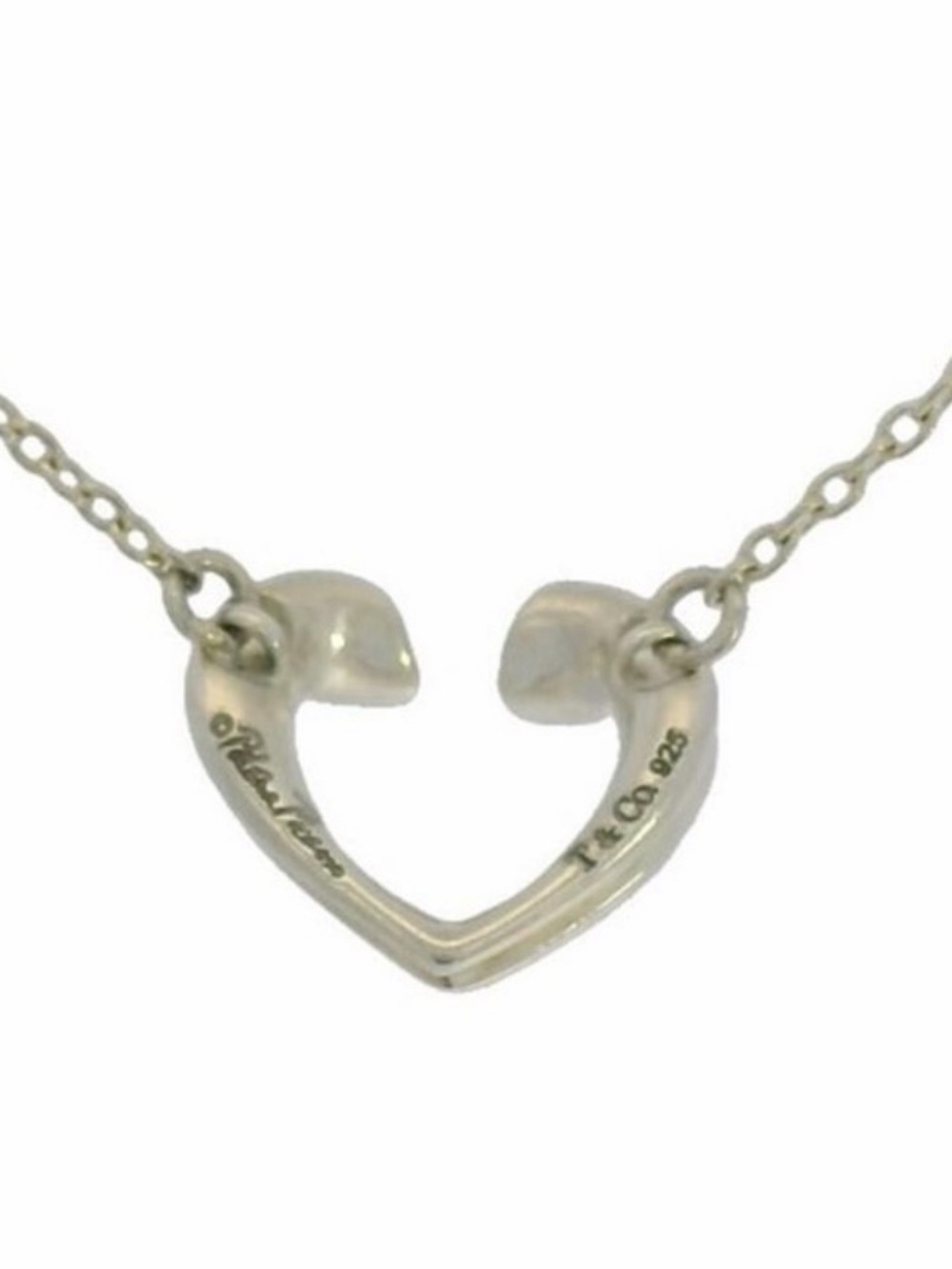 Tiffany & Co. Sterling Silver Open Heart Necklace - Silver